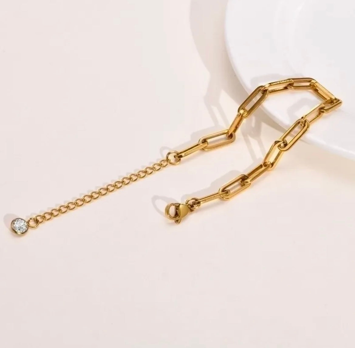 Crystal paper clip bracelet