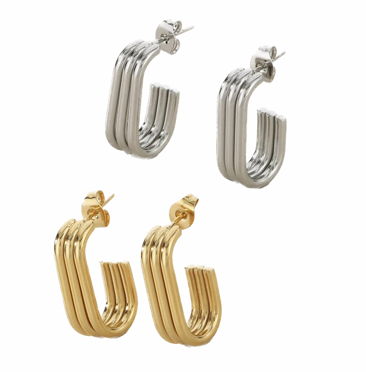 Triple oval hoops
