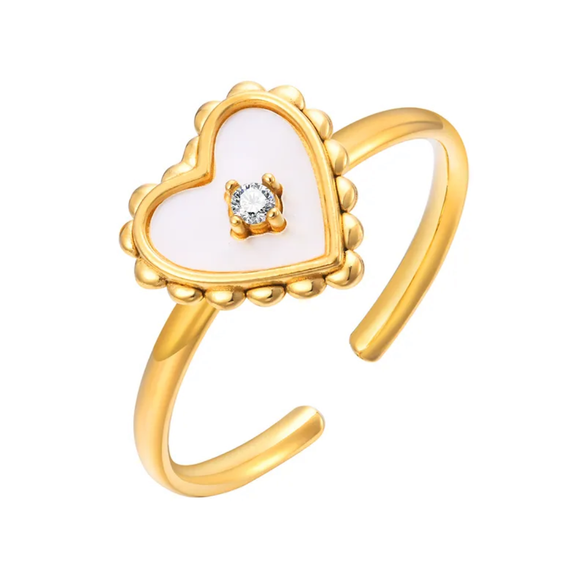 Shiny heart ring