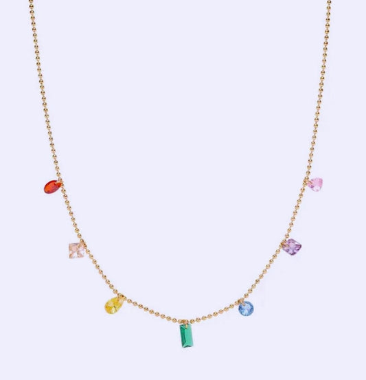 Colour crystal necklace