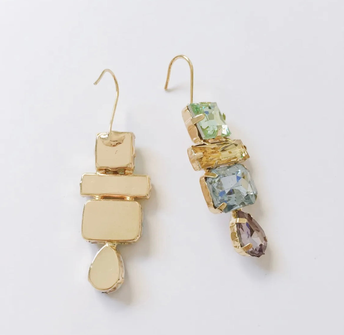 Geometric crystal earrings