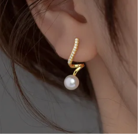 Spiral Pearl Earrings