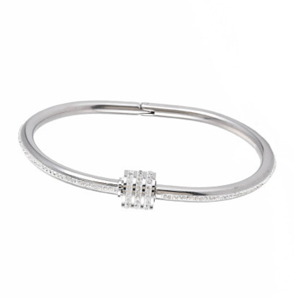 Diamond spiral bangle