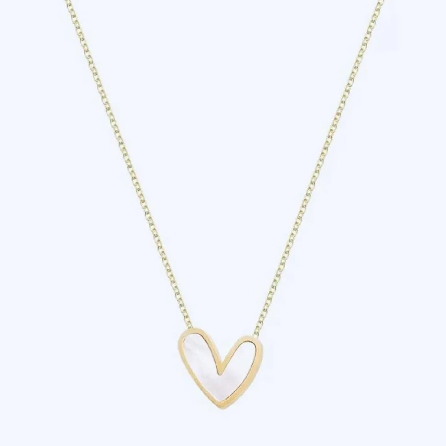 White heart necklace