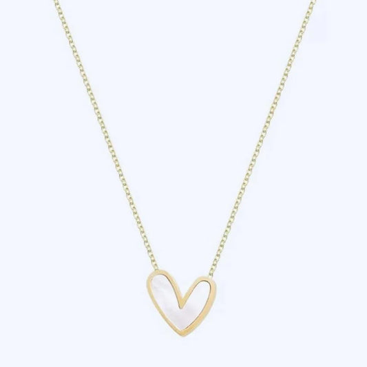 White heart necklace